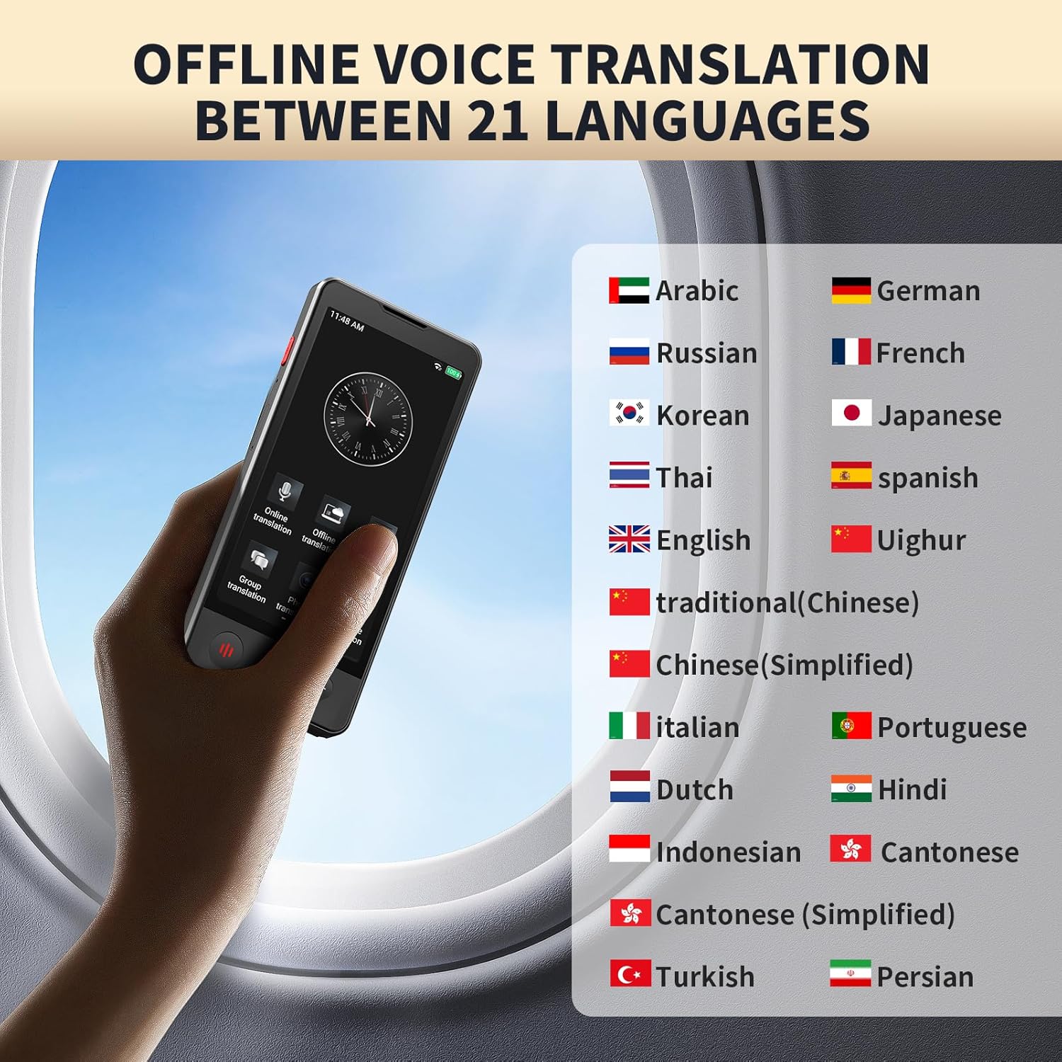 2026 AI Language Translator Device – VORMOR Instant 150 Languages Voice & Photo Translator No WiFi Needed | ChatGPT Smart Translator for Travel & Business